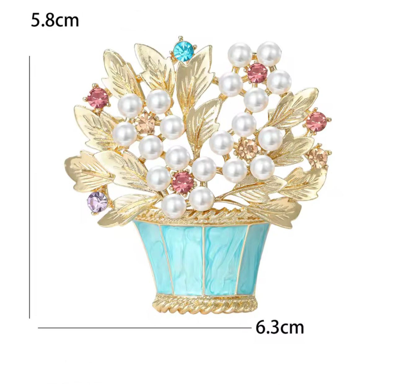 Broche Cesta de Flores Esmaltado