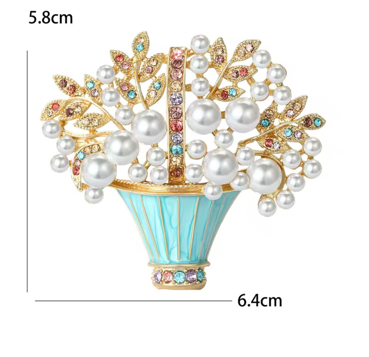 Broche Cesta de Flores Esmaltado