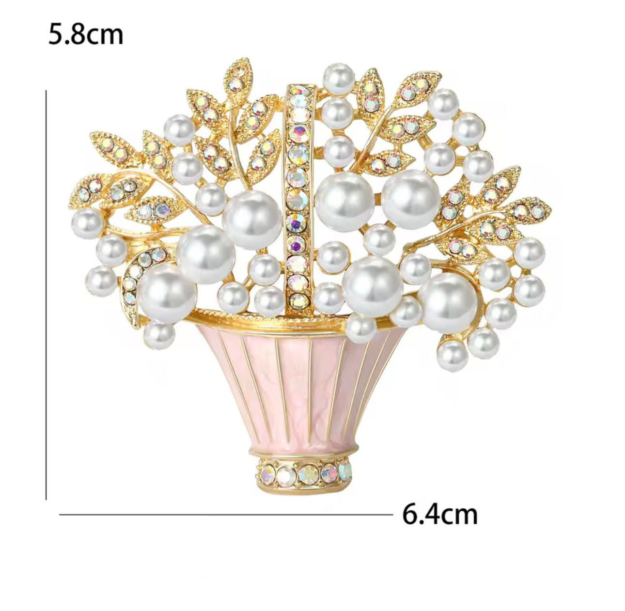 Broche Cesta de Flores Esmaltado