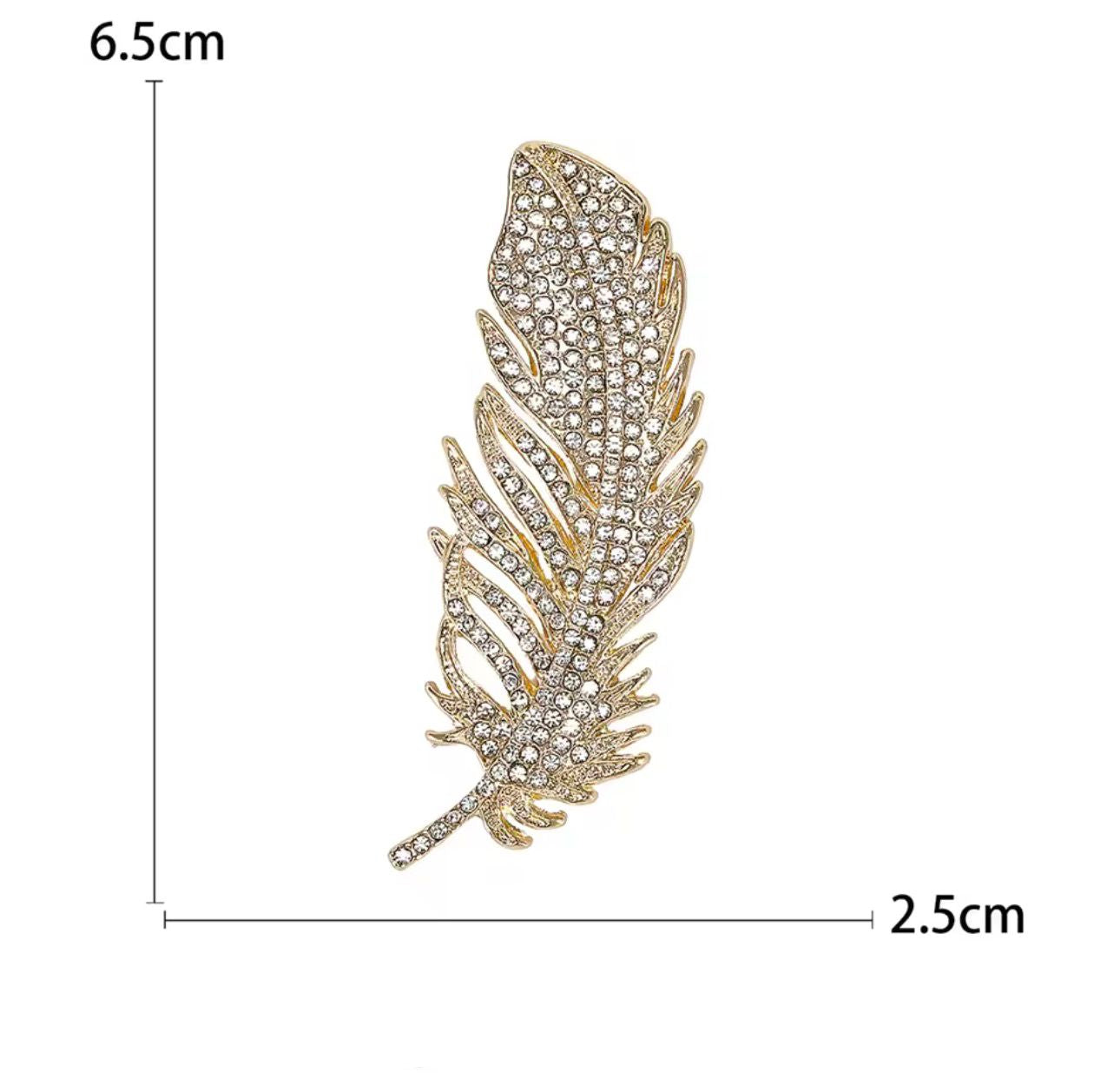 Broche de Penas com Strass Elegante