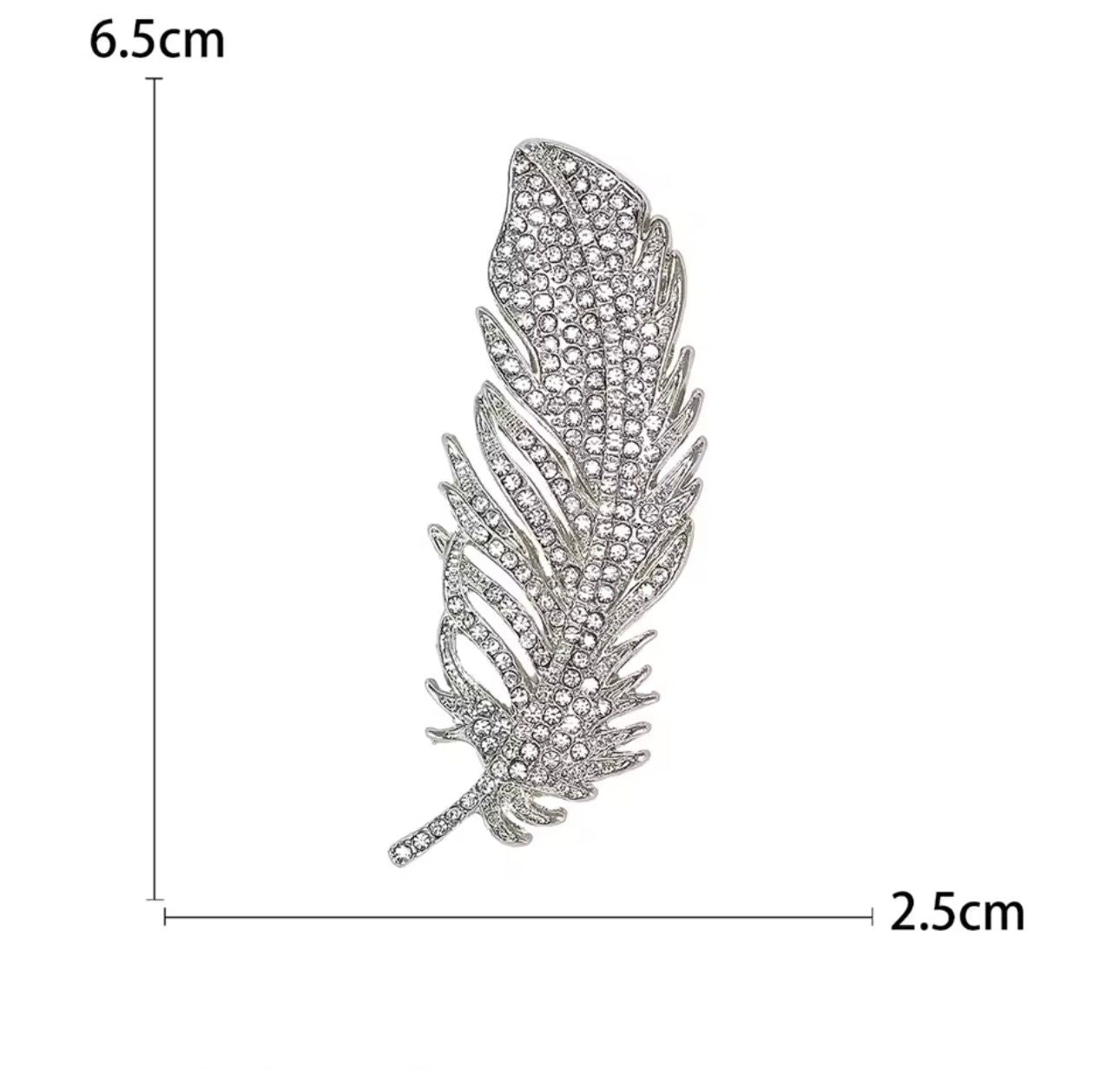 Broche de Penas com Strass Elegante