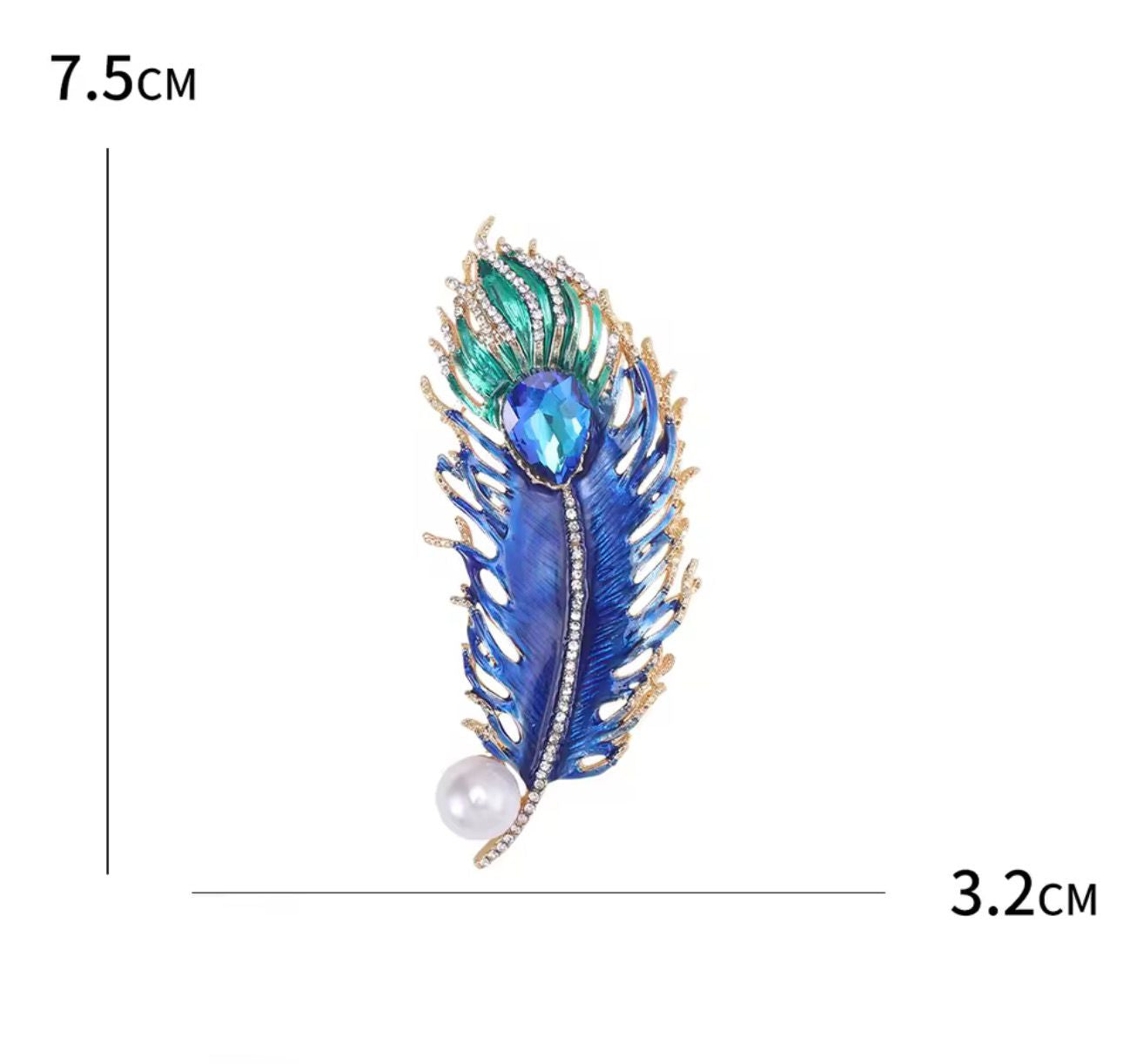 Broche de Penas com Strass Elegante