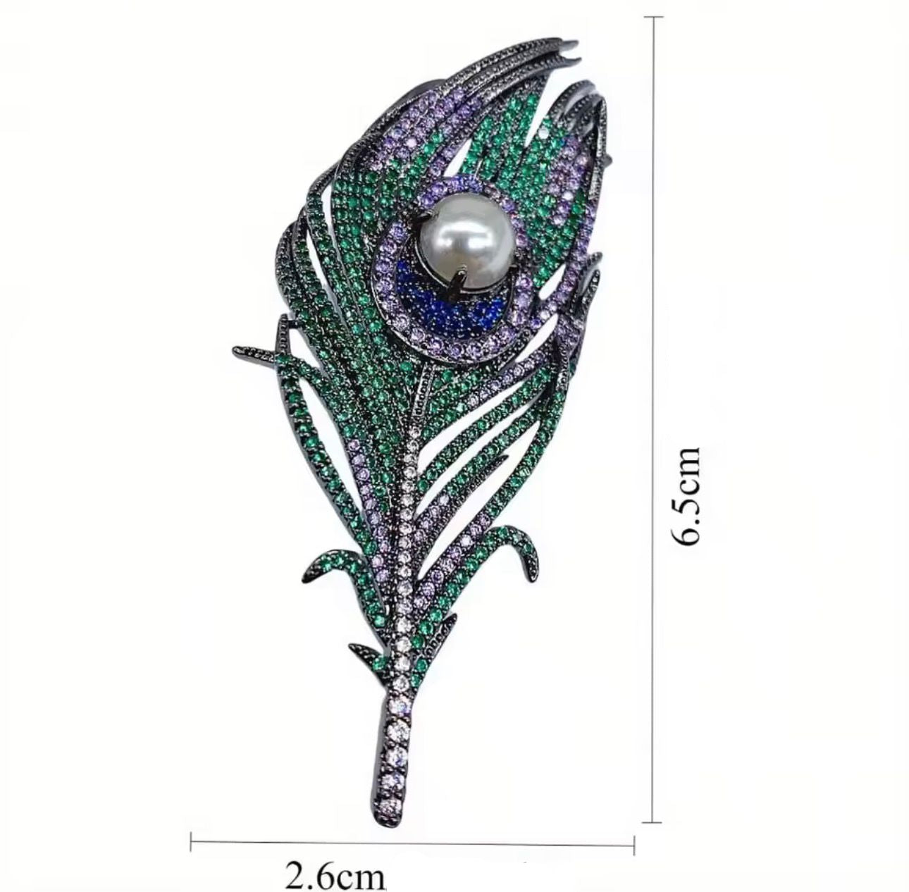Broche de Penas com Strass Elegante