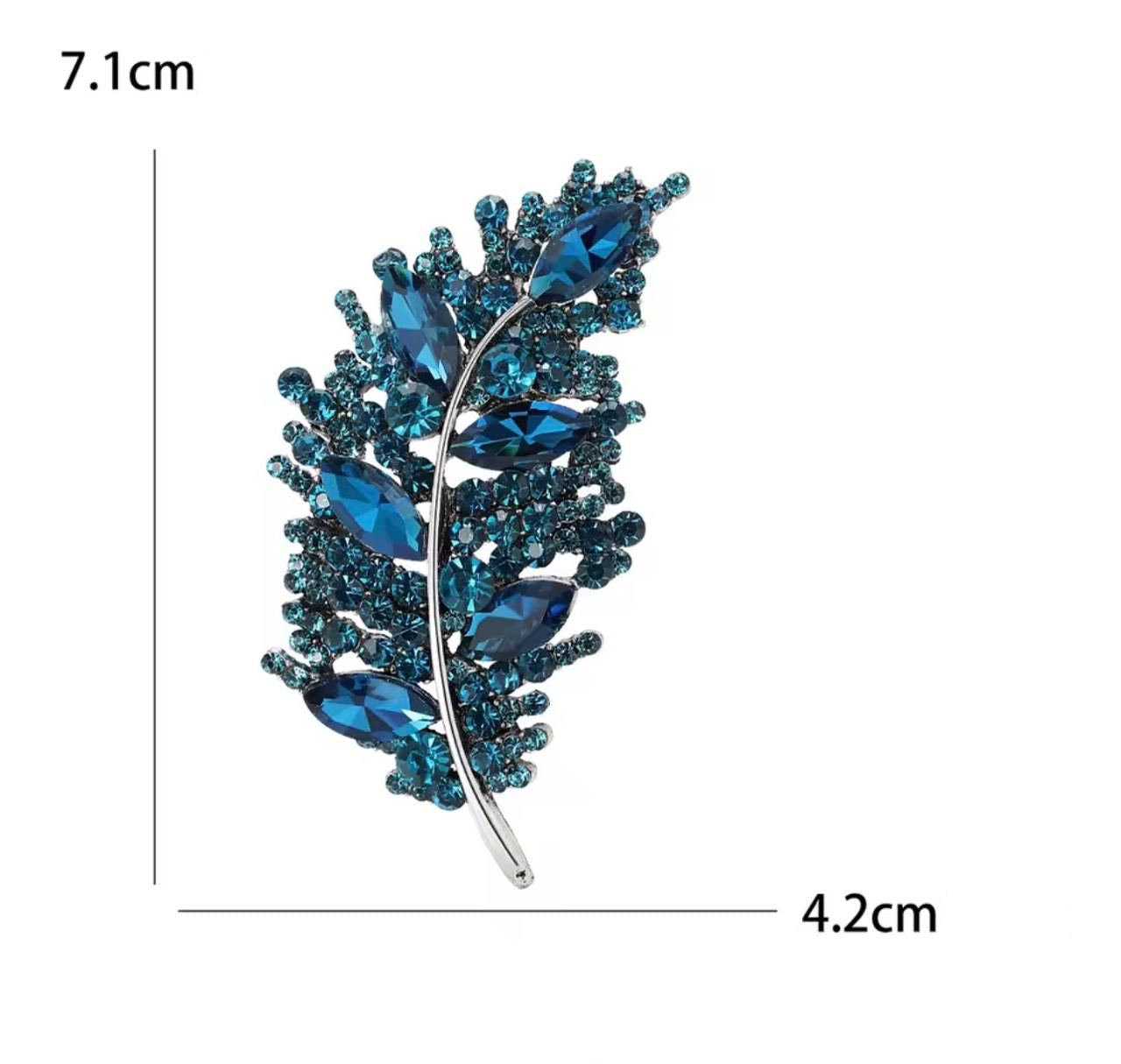 Broche de Folha com Strass Elegante para Mulheres