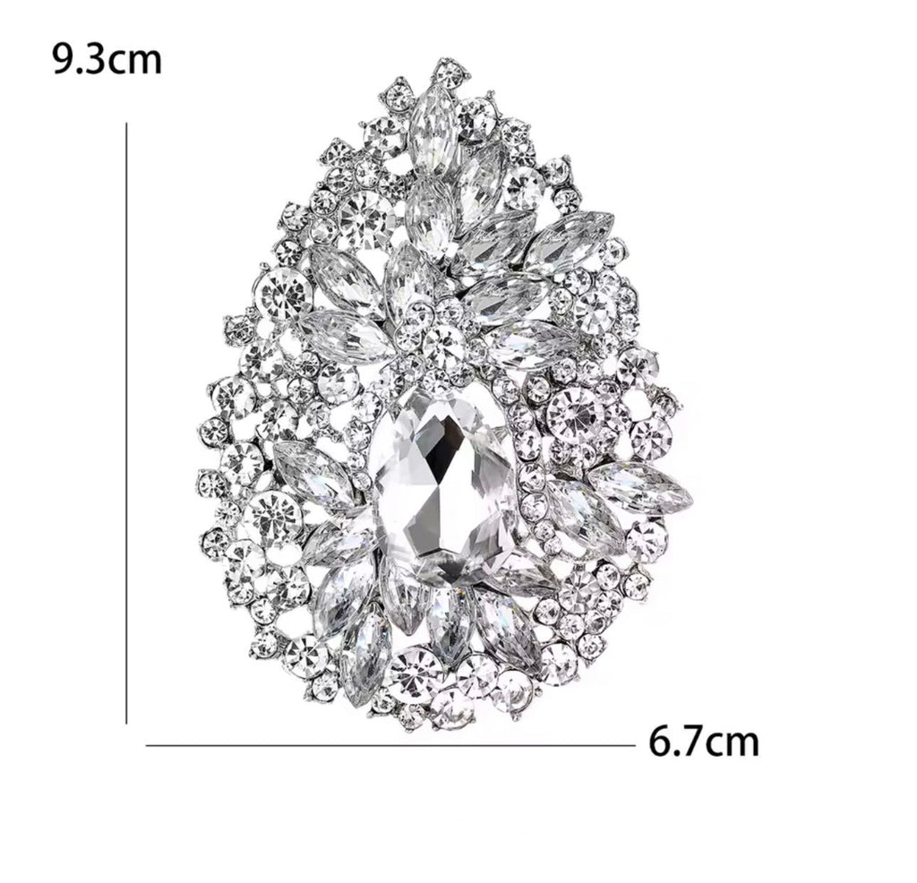 Broche Gota de Cristal Grande