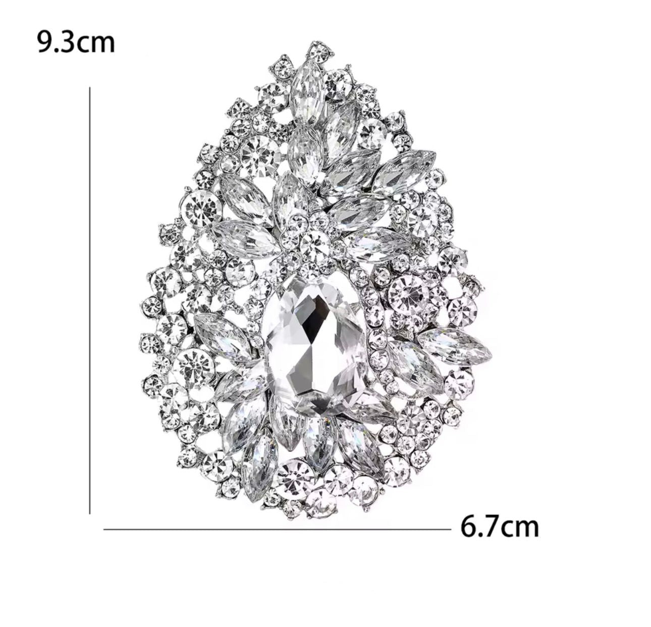 Broche Gota de Cristal Grande