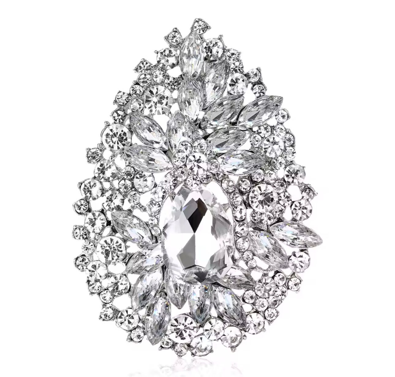 Broche Gota de Cristal Grande
