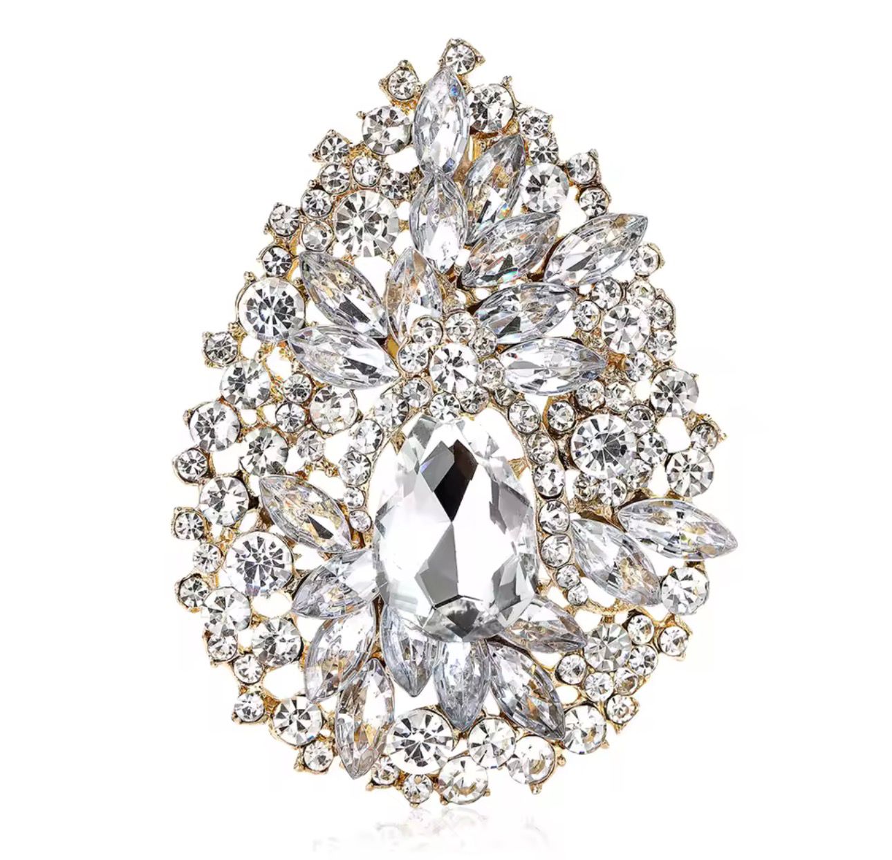 Broche Gota de Cristal Grande