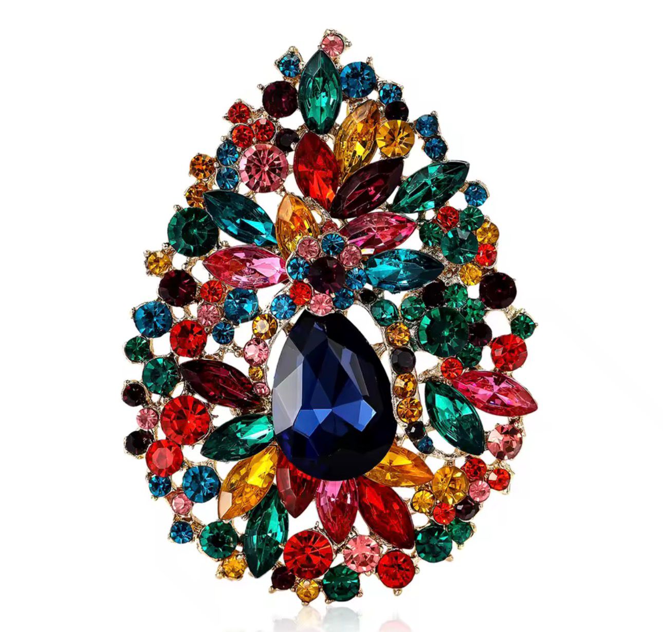 Broche Gota de Cristal Grande