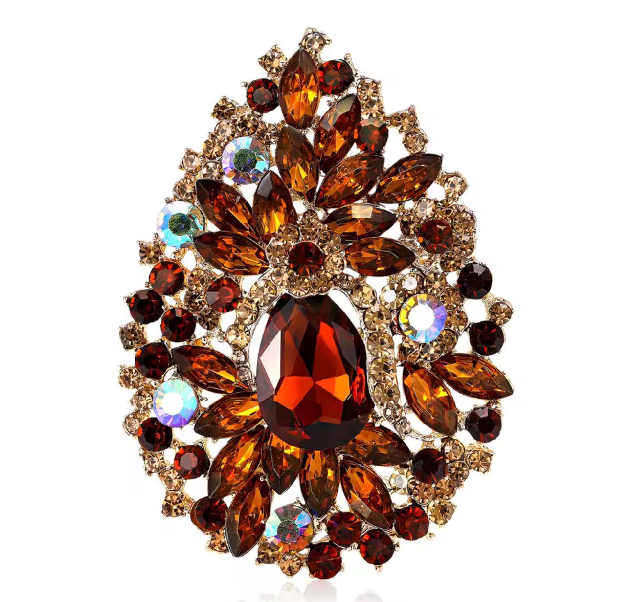 Broche Gota de Cristal Grande
