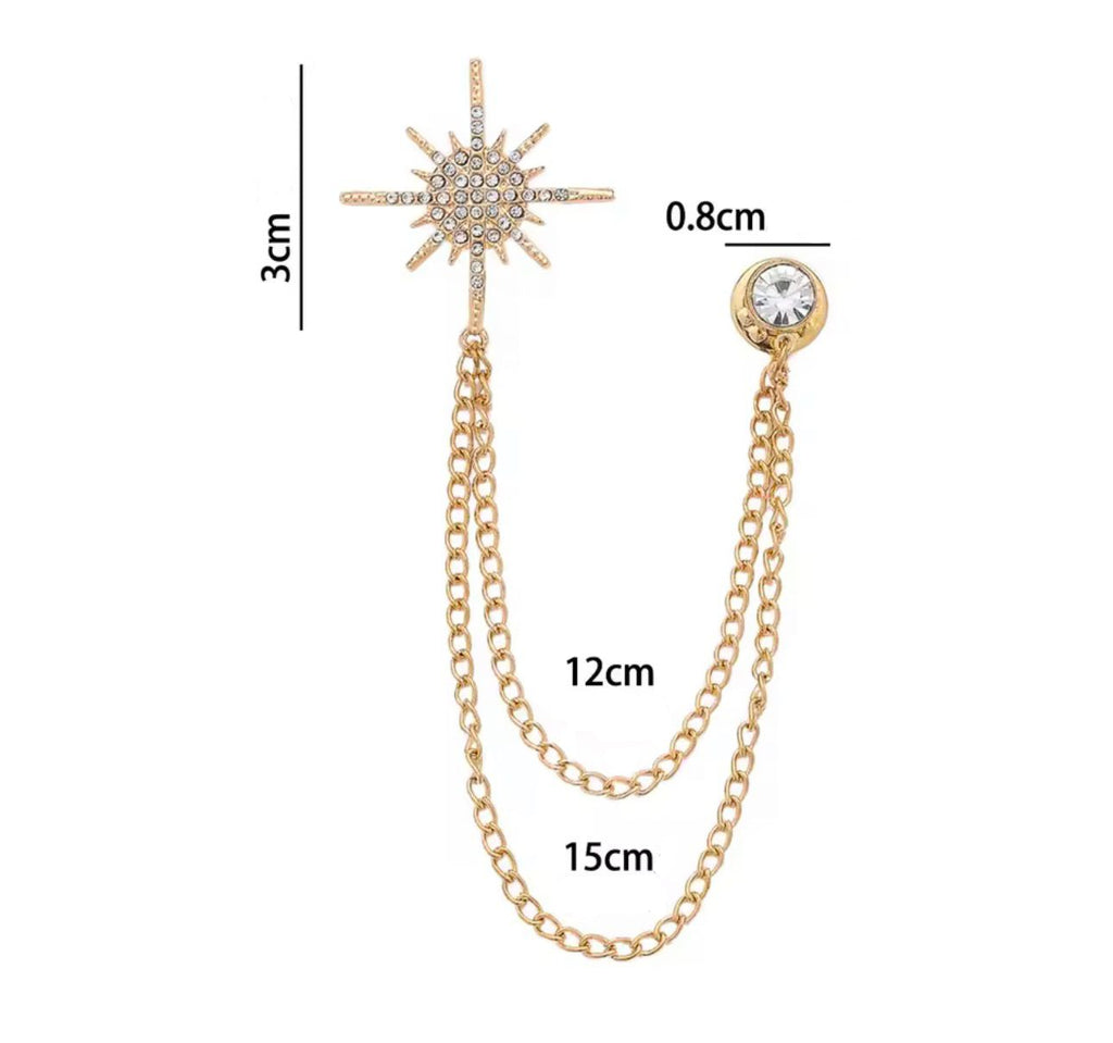 Broche Elegante Estrela com Strass