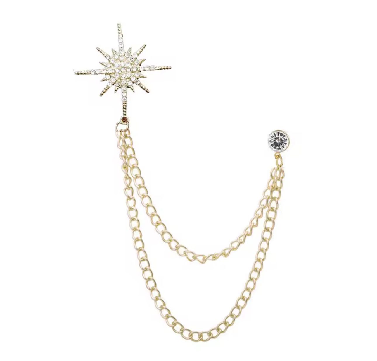 Broche Elegante Estrela com Strass