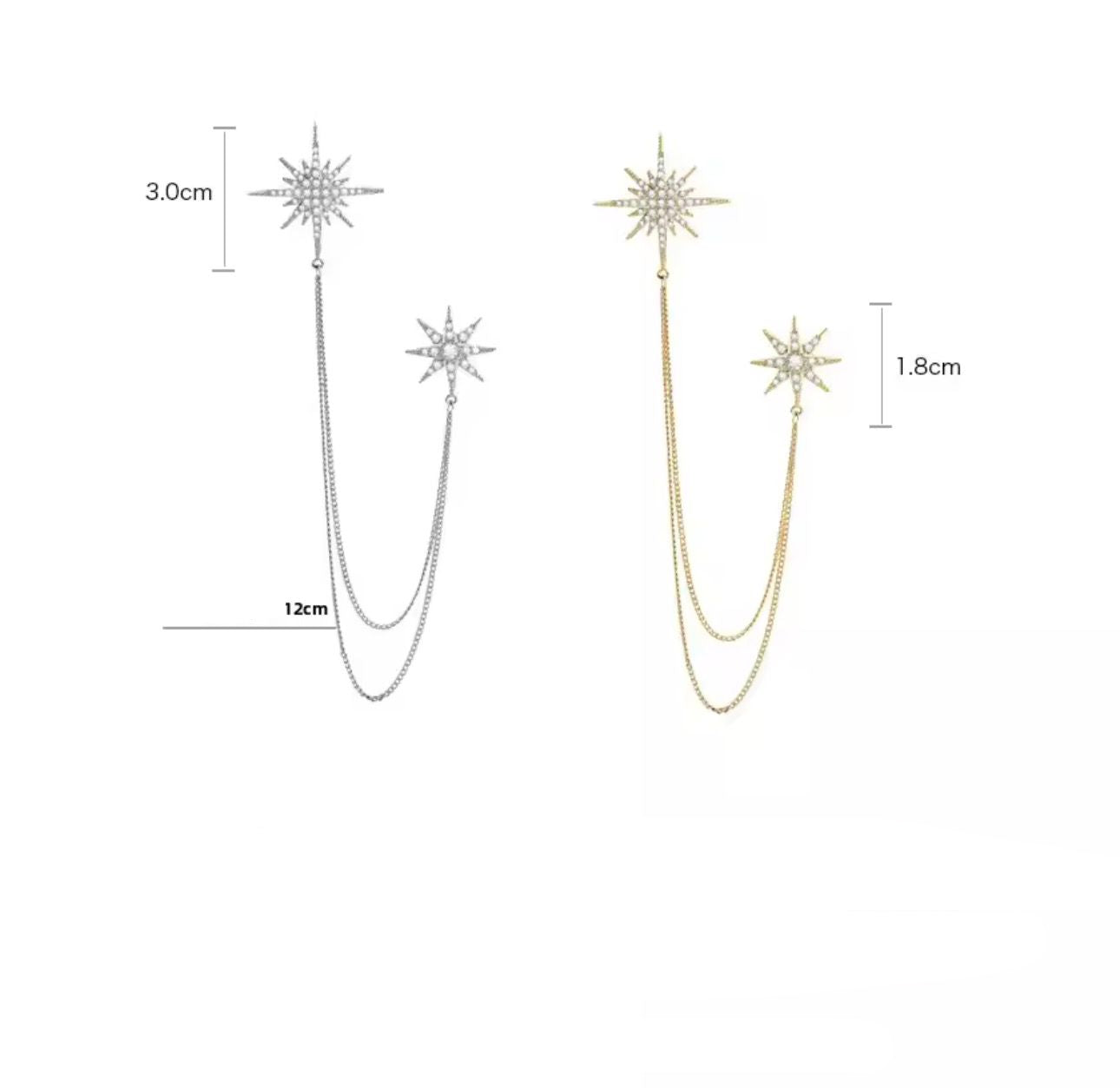 Broche Elegante Estrela com Strass