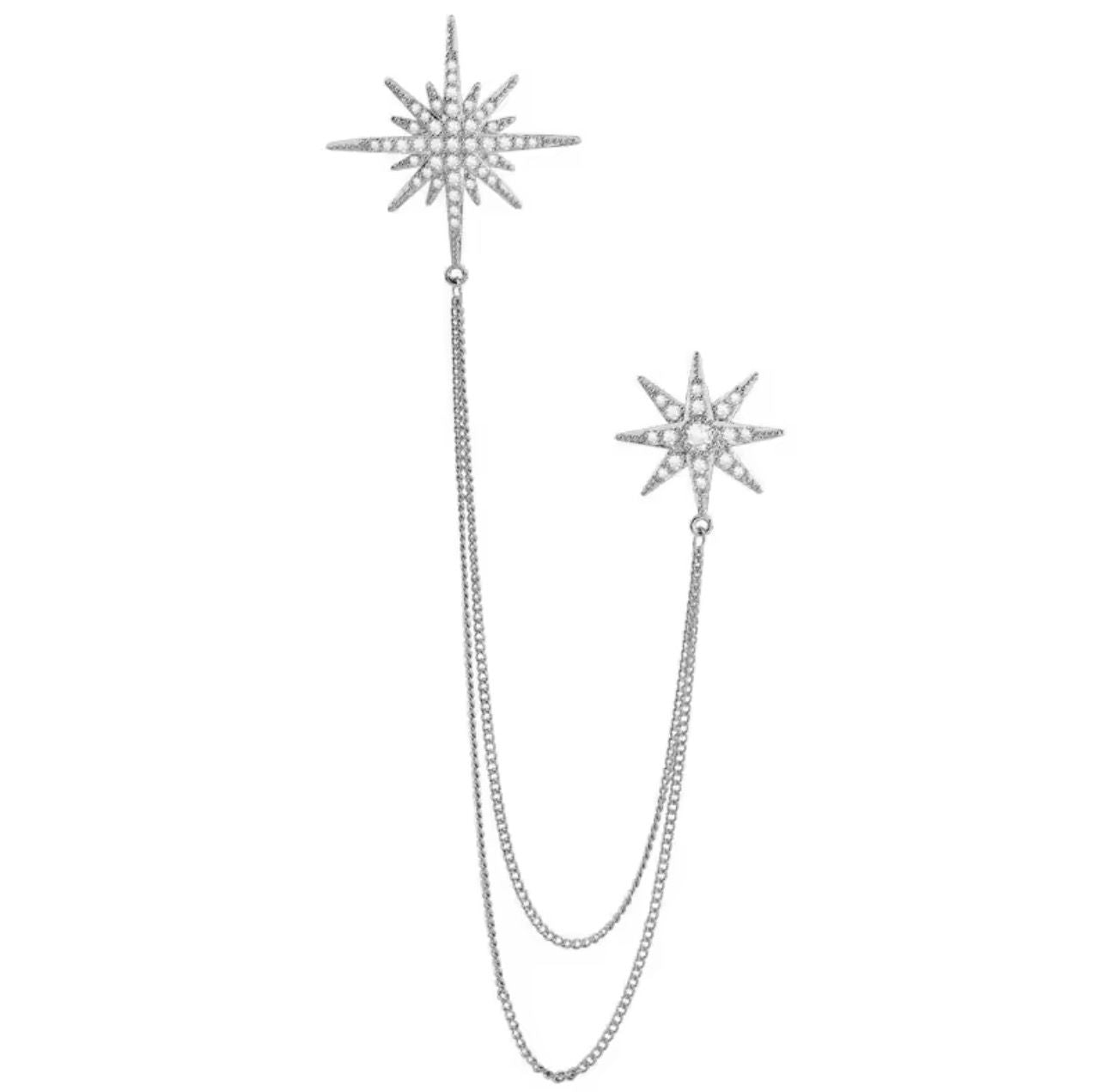 Broche Elegante Estrela com Strass