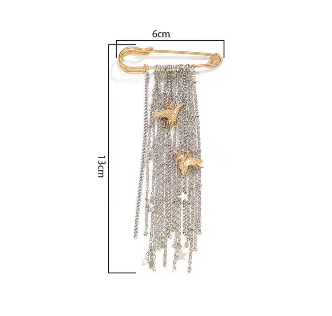 Broche Luxo Correntes Cascata Elegante