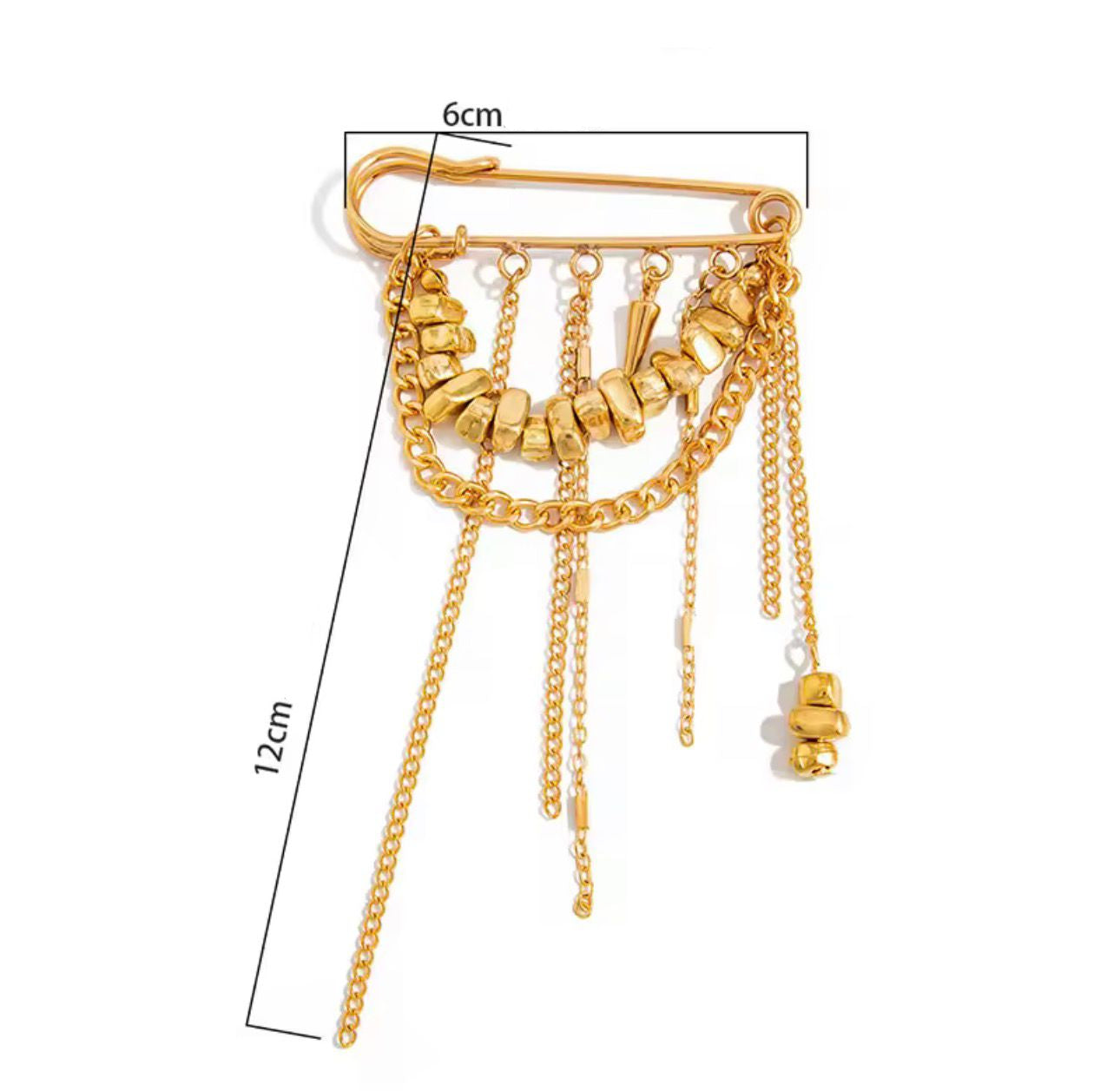 Broche Luxo Correntes Cascata Elegante
