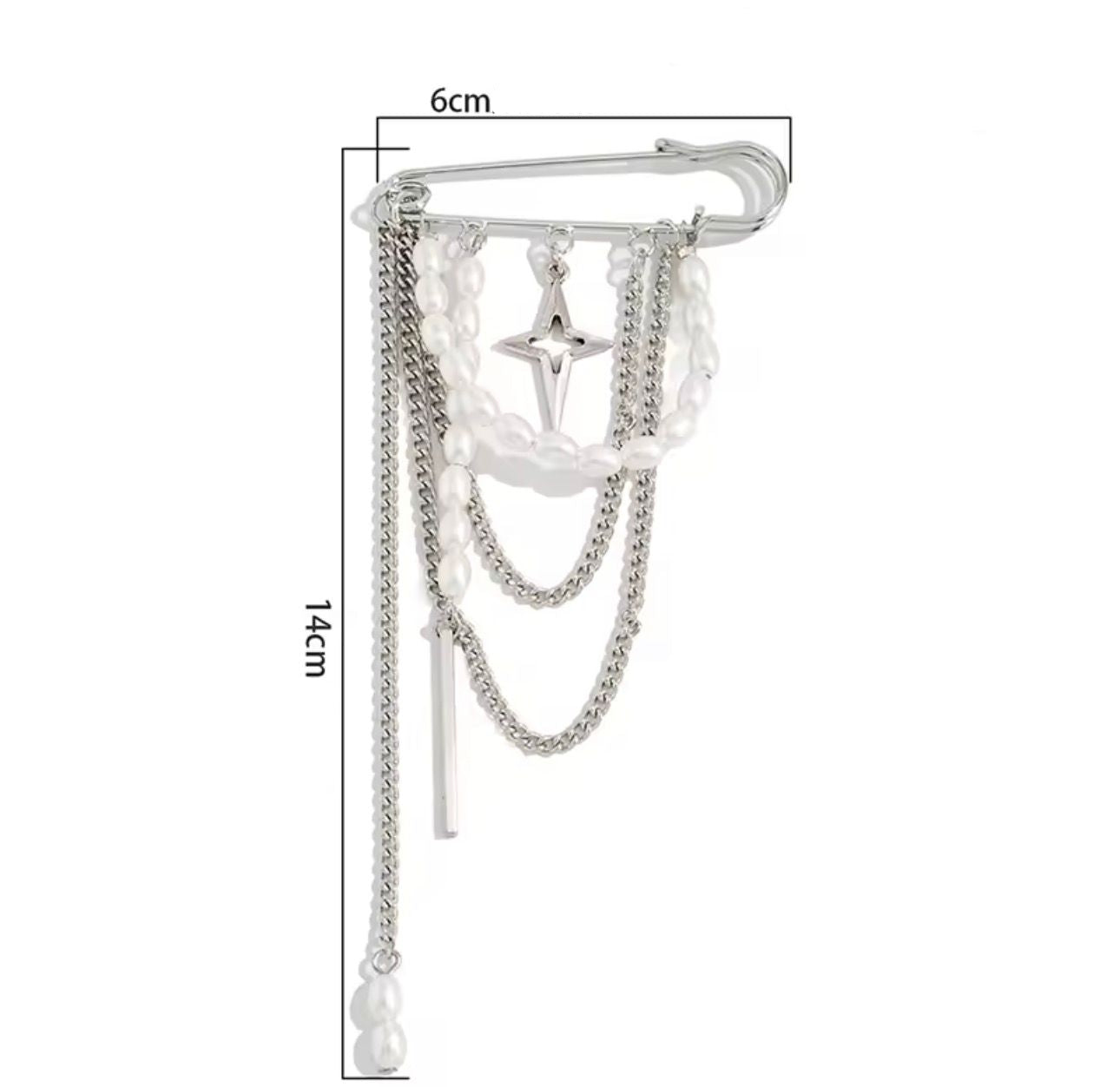 Broche Luxo Correntes Cascata Elegante