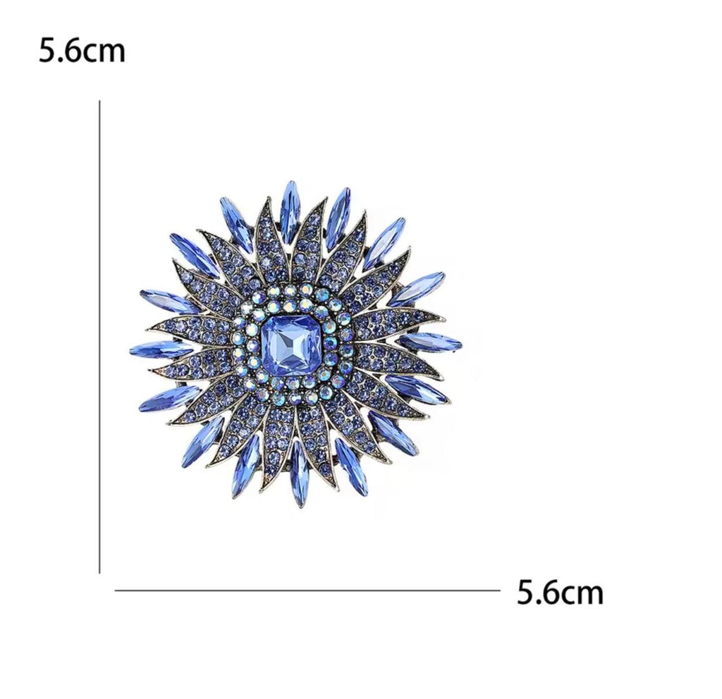 Broche de Girassol com Strass Luxo Elegante para Mulheres