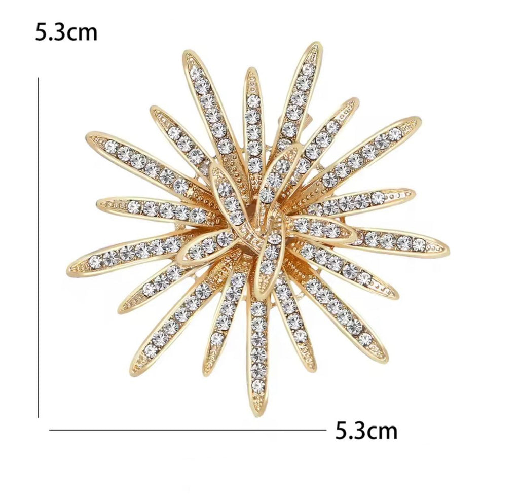 Broche Royale Solaris com Strass Luxo Feminino Elegante