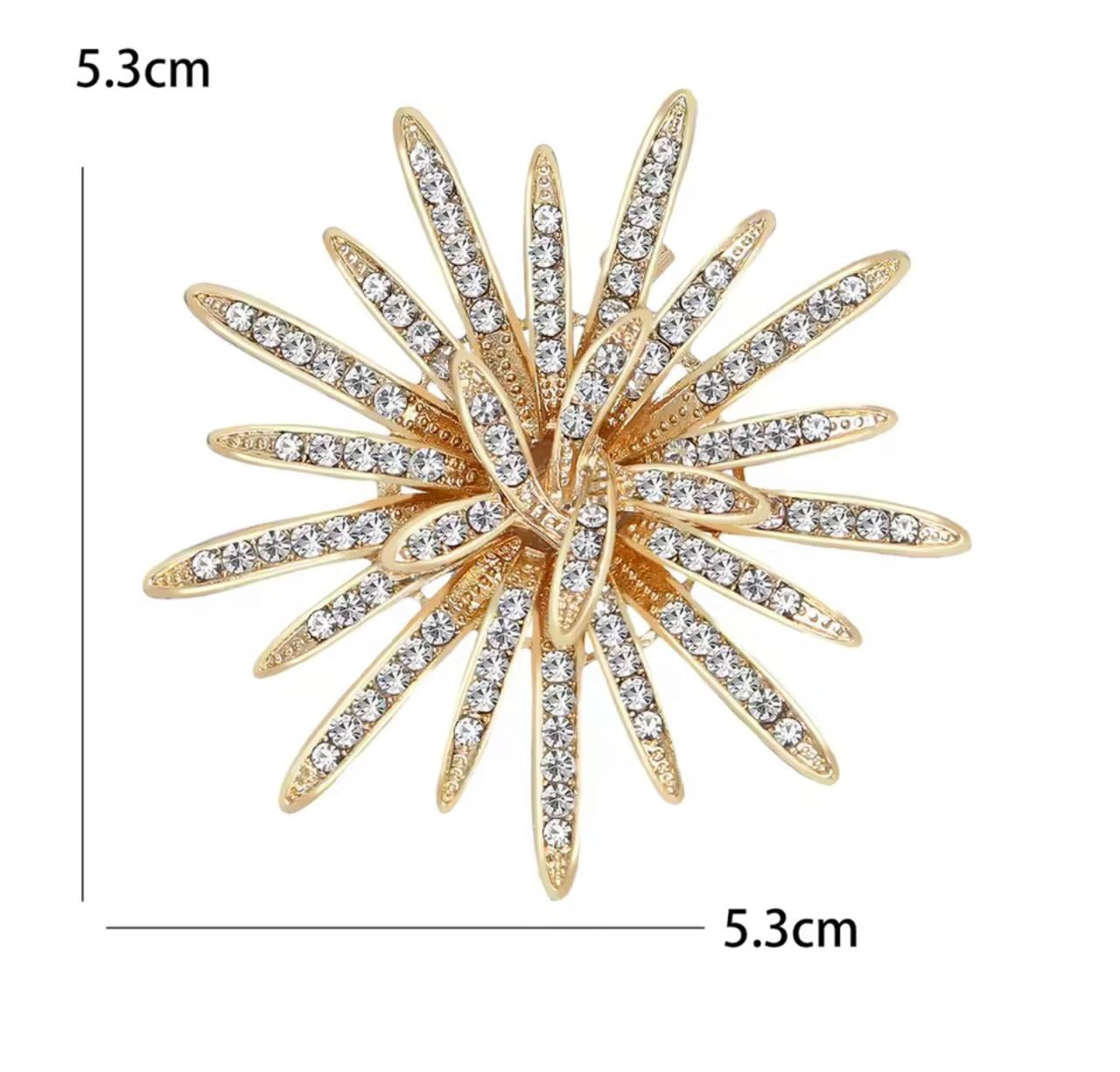 Broche Royale Solaris com Strass Luxo Feminino Elegante