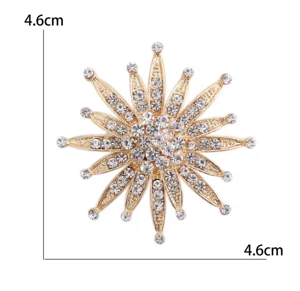 Broche Royale Solaris com Strass Luxo Feminino Elegante