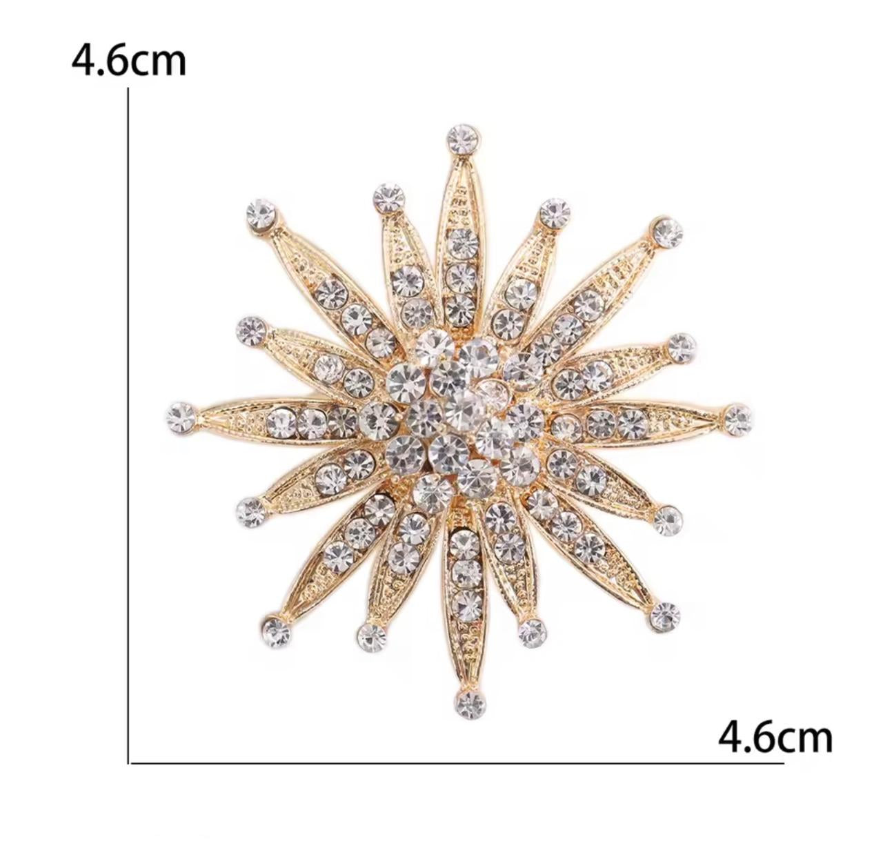 Broche Royale Solaris com Strass Luxo Feminino Elegante