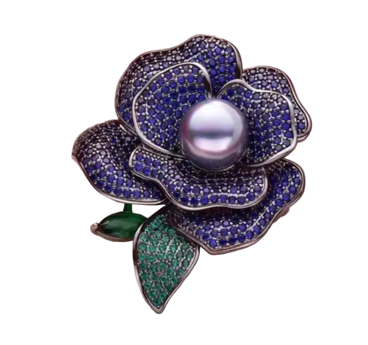 Broche Flor de Rosa com Strass Feminino