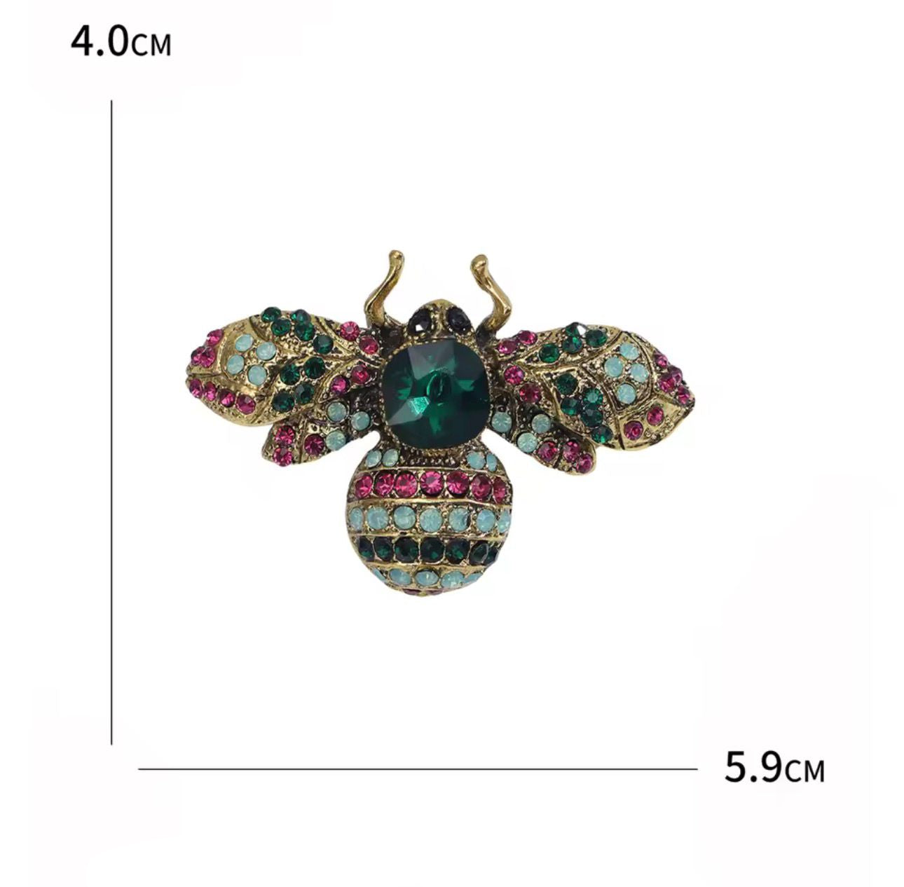Broche  de Abelha Luxuoso Vintage com Cristais