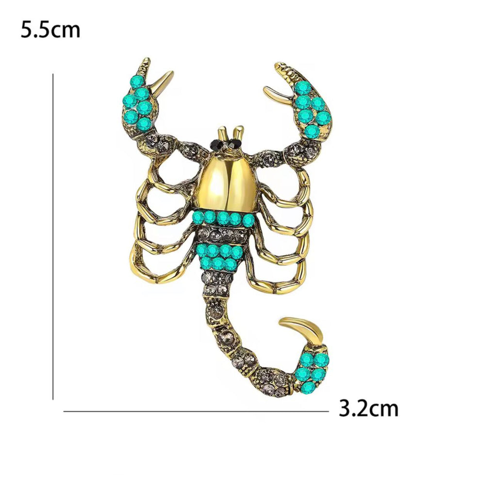 Broche de Escorpião com Strass e Design Sofisticado