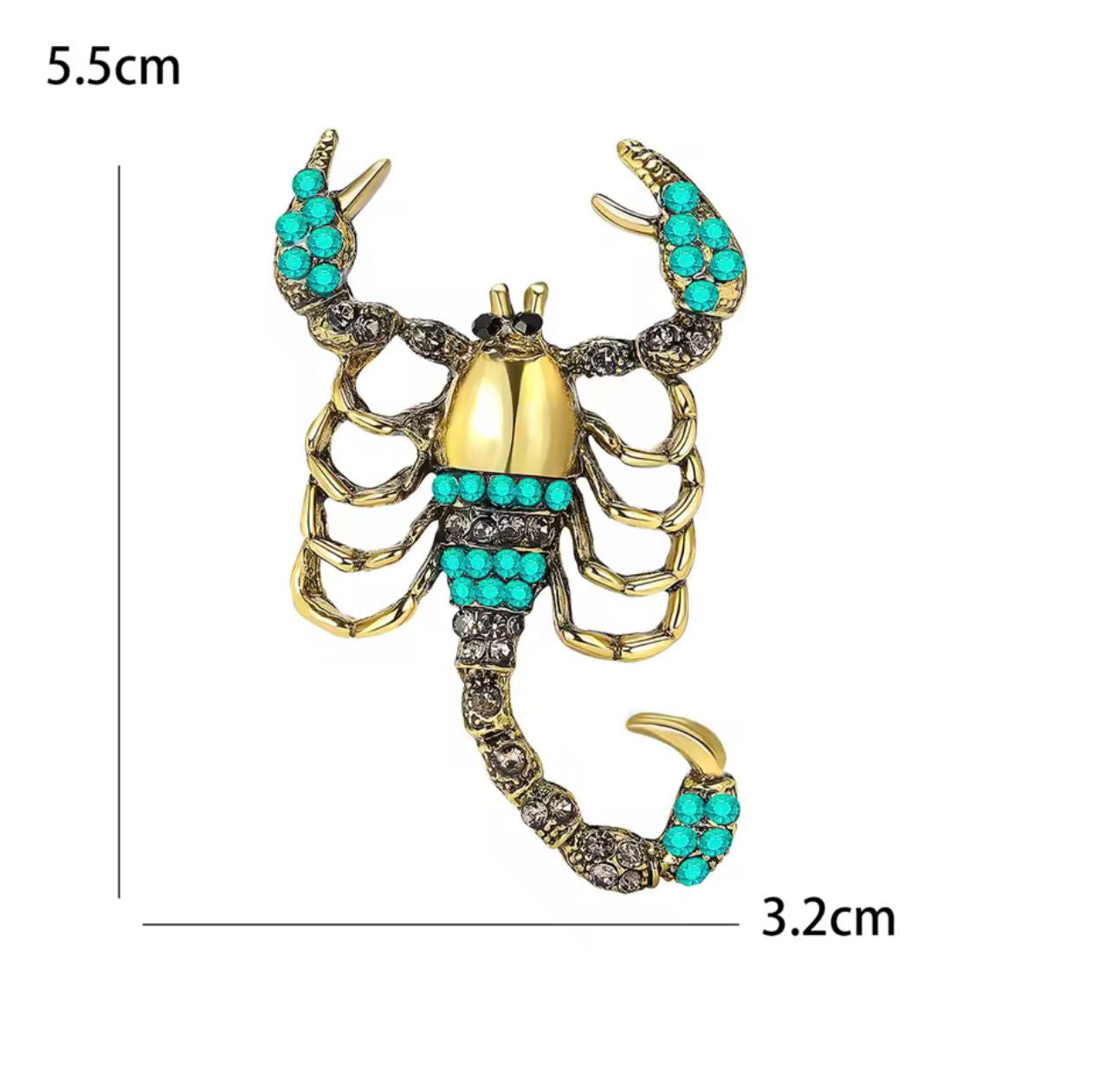 Broche de Escorpião com Strass e Design Sofisticado