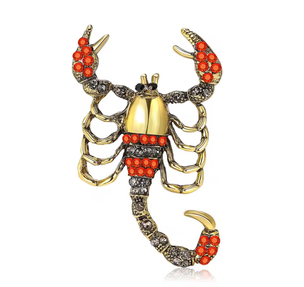 Broche de Escorpião com Strass e Design Sofisticado