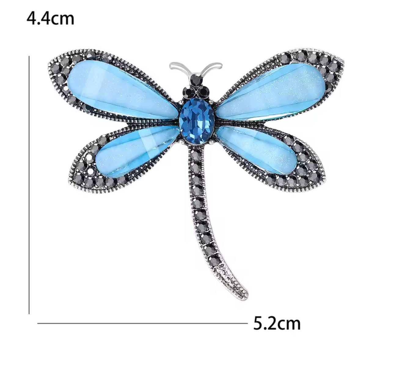Broche Libélula com Cristais Coloridos