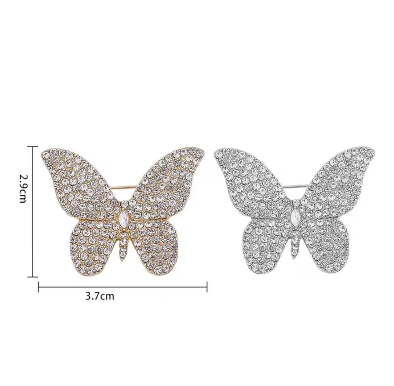 Broche Borboleta com Strass Delicado Acessório Elegante Feminino