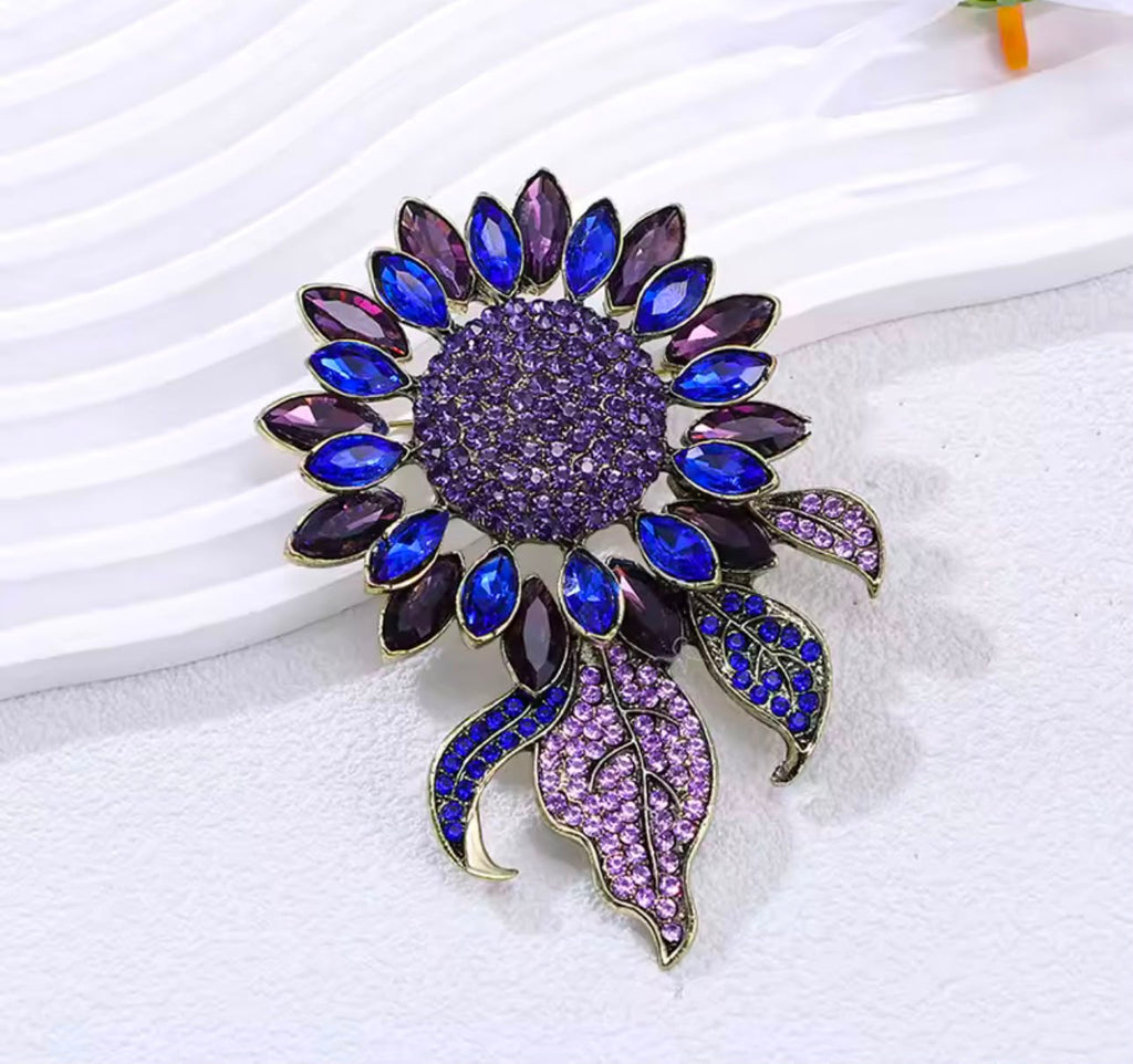 Broche Barroco Luxo Girassol Feminino Acessório Premium