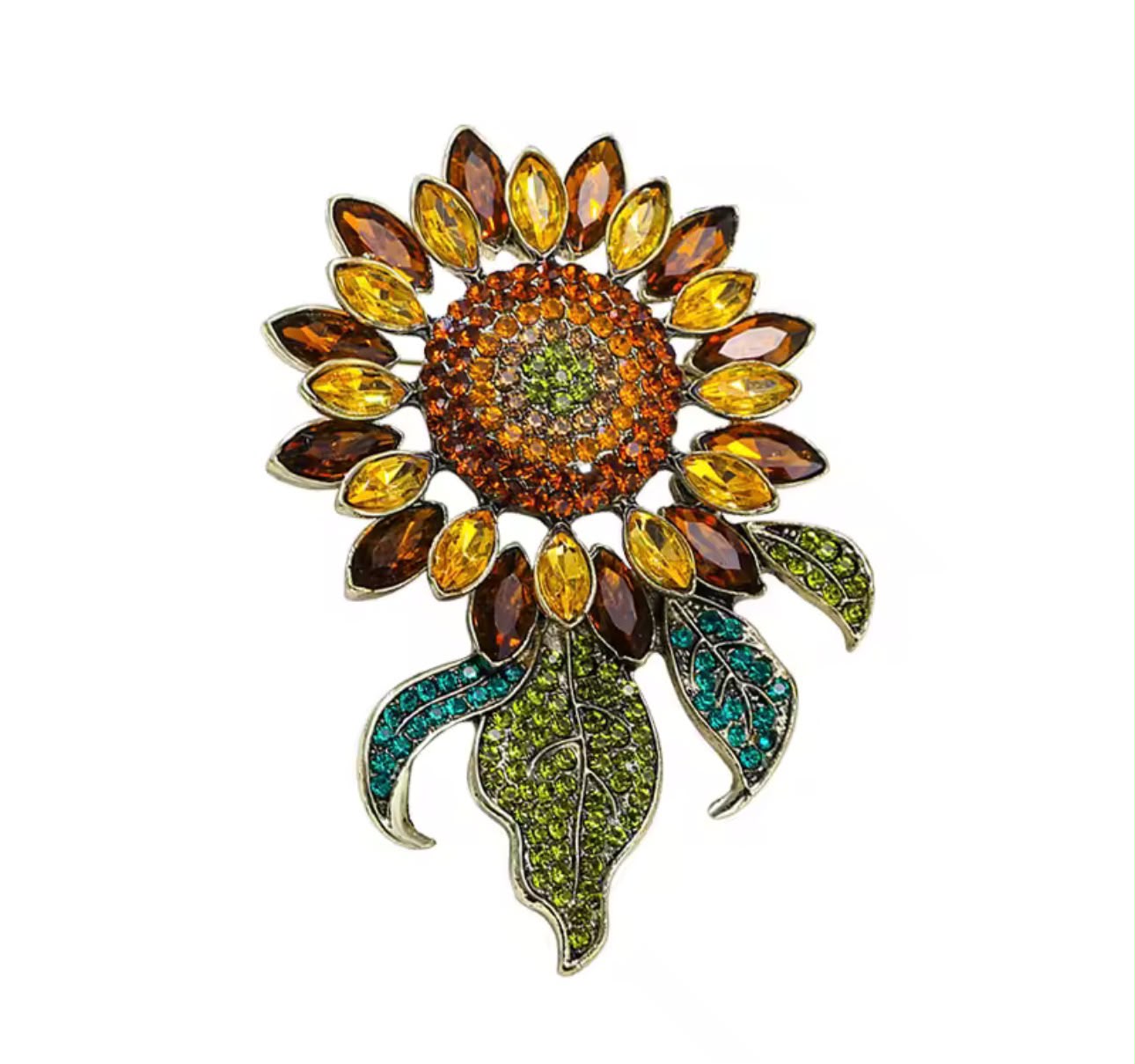 Broche Barroco Luxo Girassol Feminino Acessório Premium