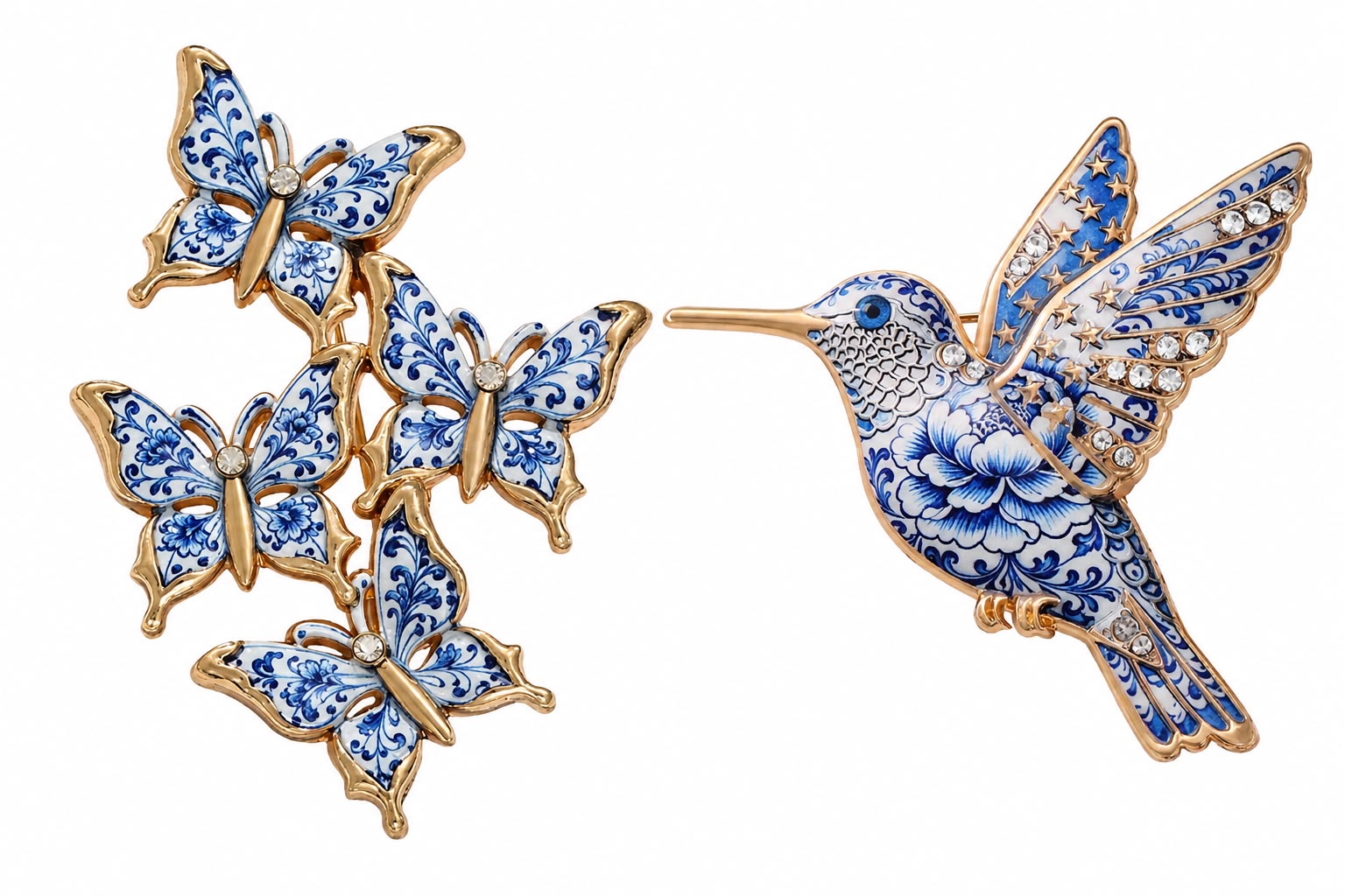 Broche Estilo Luzitano com Strass Elegante Feminino