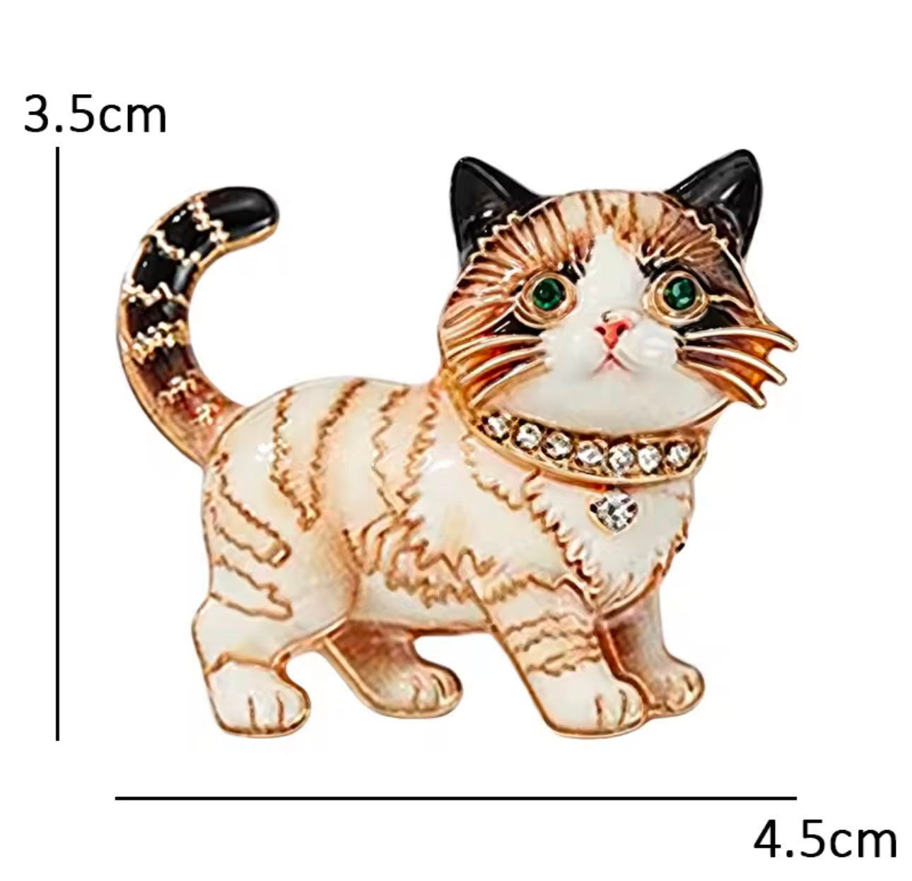 Broche Gato com Strass Elegante Feminino