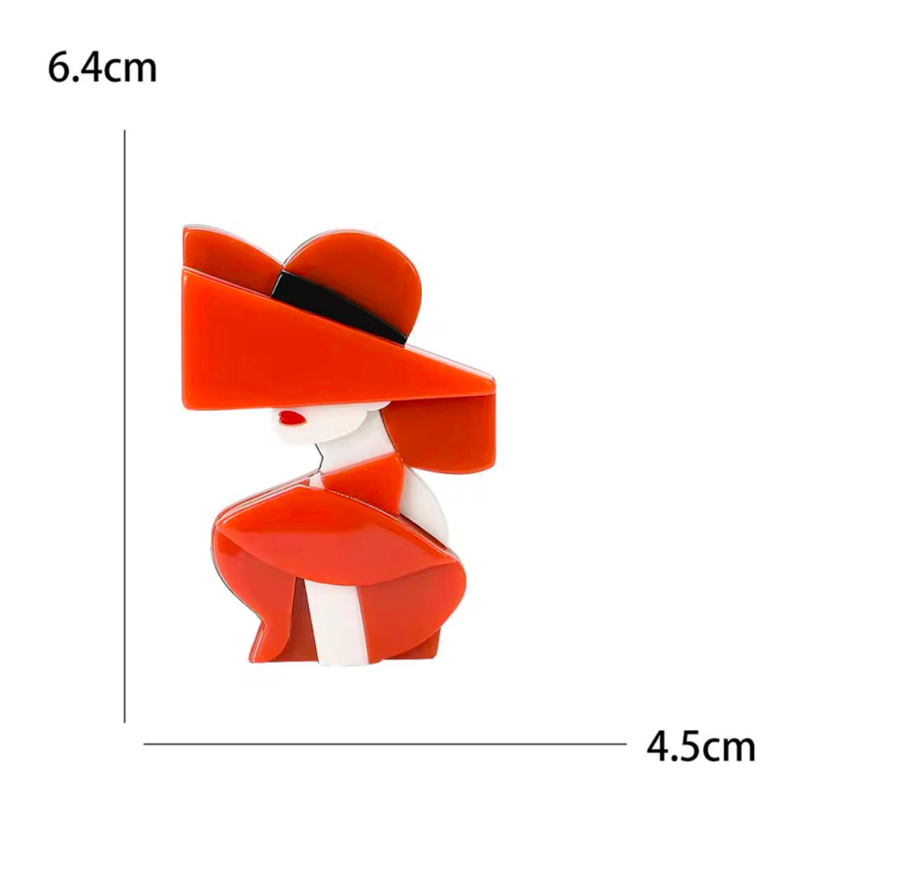 Broche Feminino Rosto Personagem Acrílico Elegante