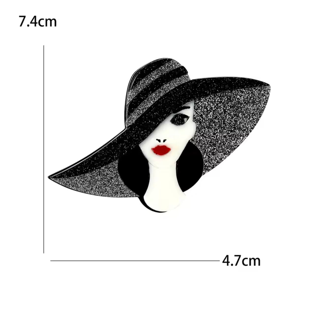 Broche Feminino Rosto Personagem Acrílico Elegante