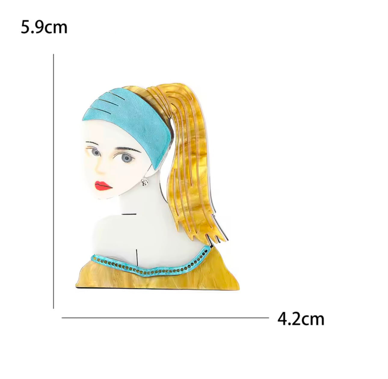 Broche Feminino Rosto Personagem Acrílico Elegante