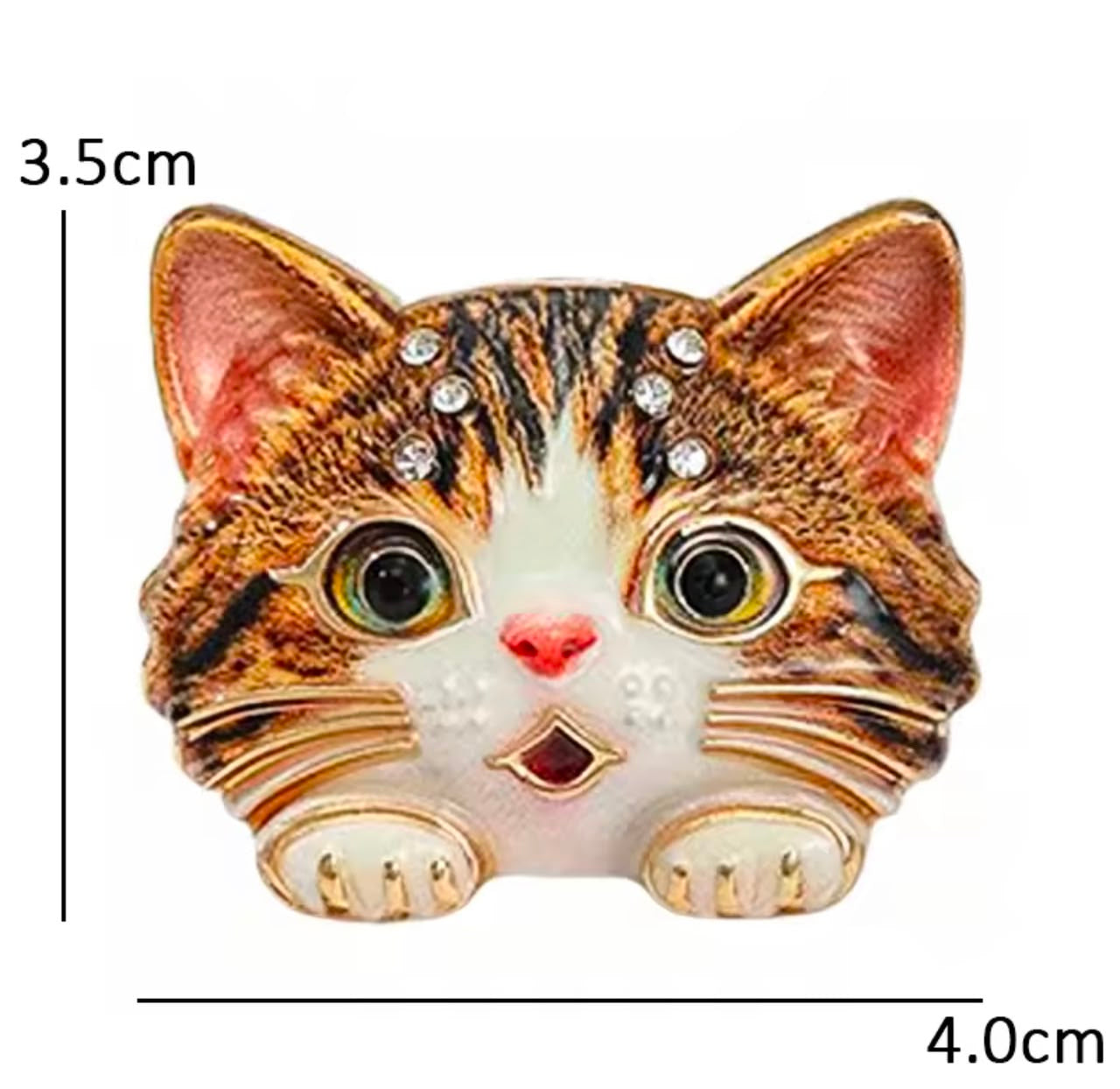 Broche Cara de Gato com Strass