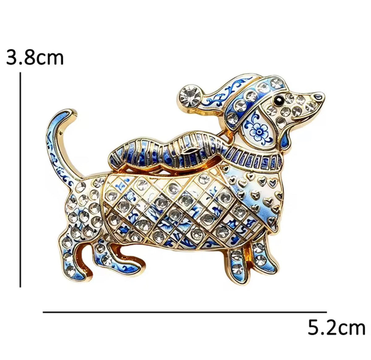Broche Cachorro de Natal com Strass