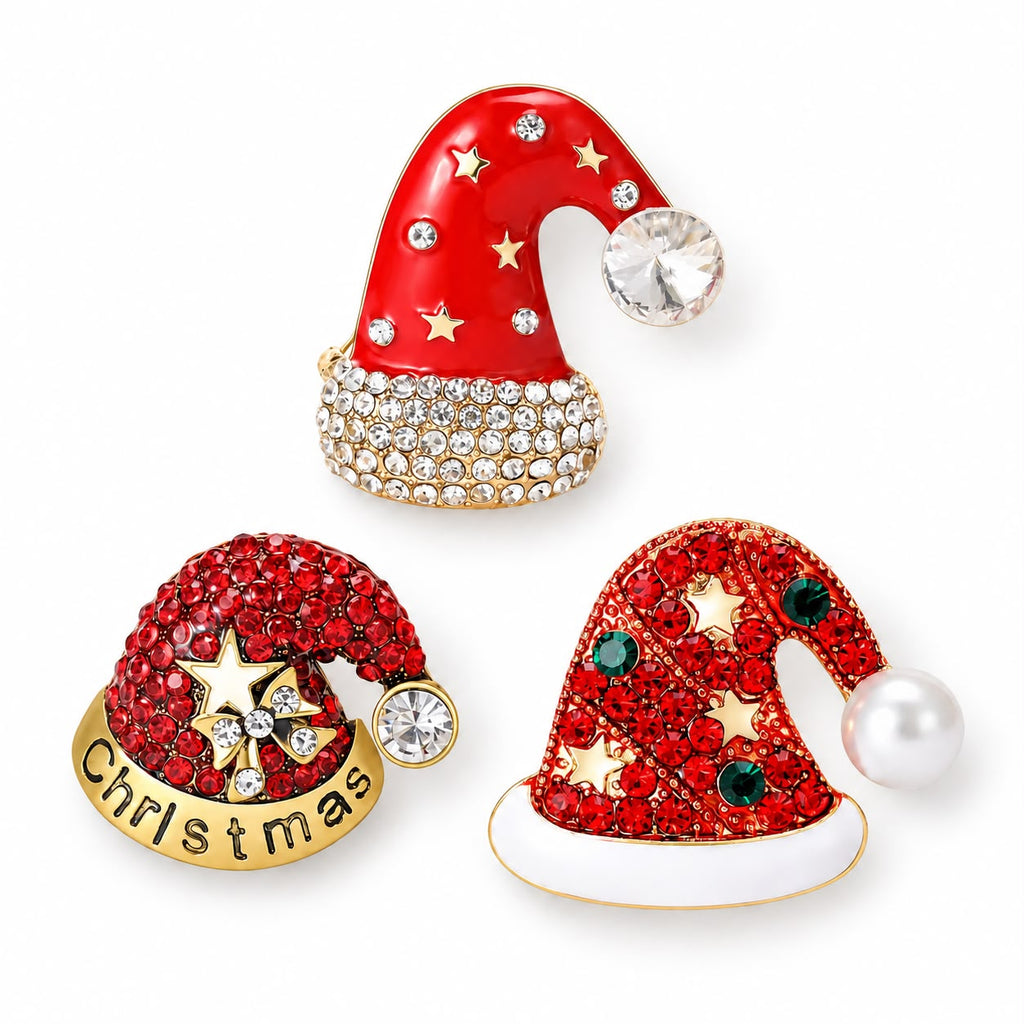 Broche Gorro de Natal com Strass