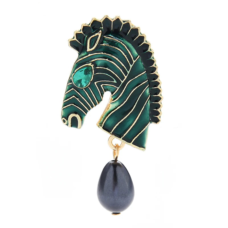 Broche Zebra com Pérolas e Strass Design Elegante Feminino