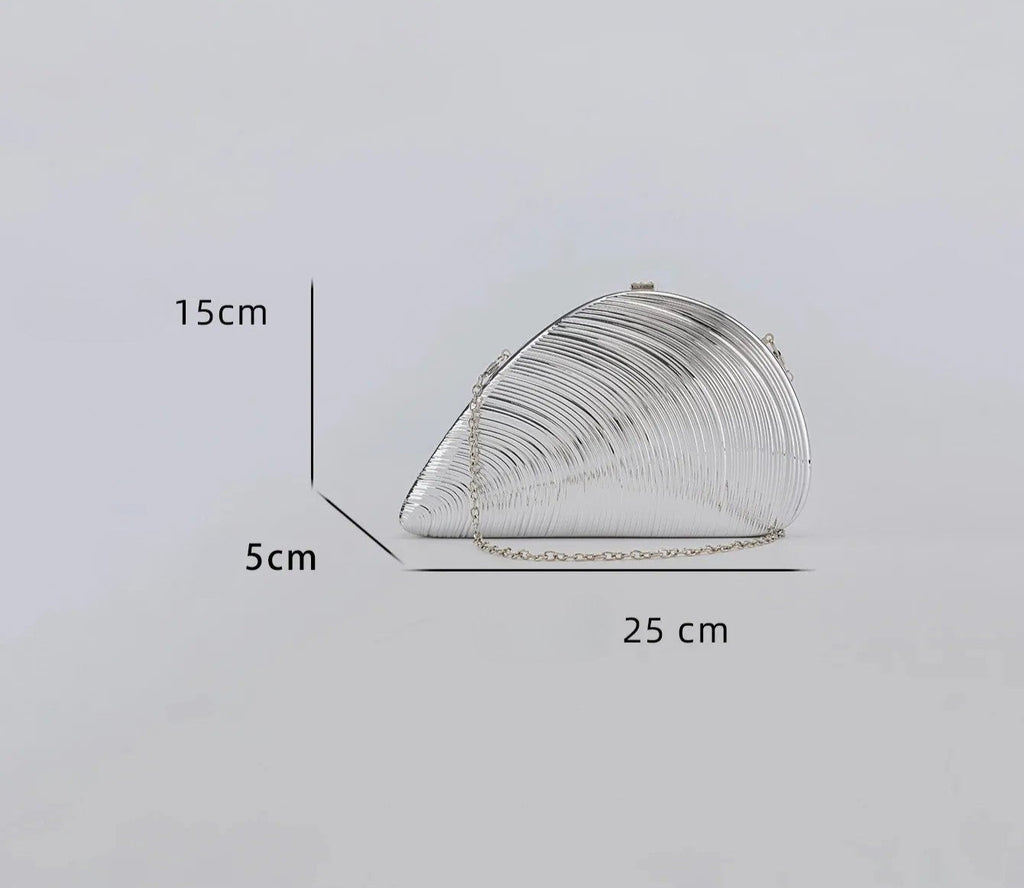 Clutch Concha Metálica Elegante para Festas