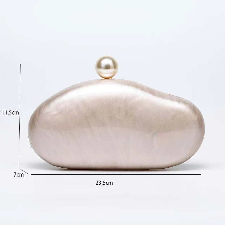 Bolsa de Ombro Concha Acrílica Elegante para Festas