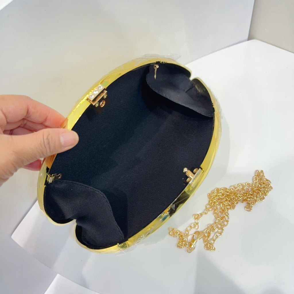 Clutch Concha Metálica Elegante para Festas