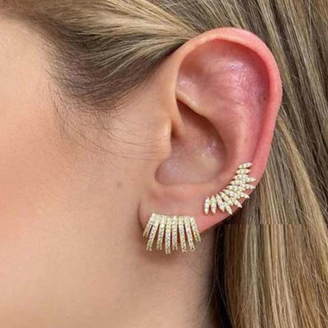 Brincos Pavê Luxuosos com Zircônia