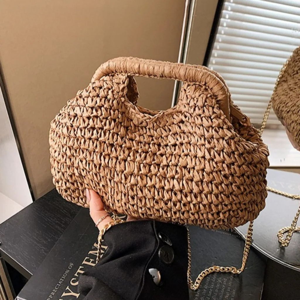 Bolsa de Mão de Palha
