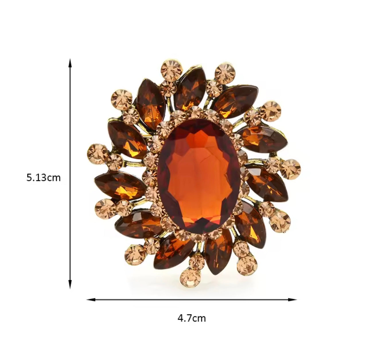 Broche Clássico de Cristal em 7 Cores Elegantes